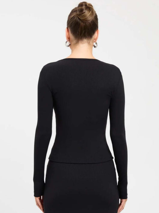 Blusa Crop Top Escote V Manga Larga Otoño Invierno - Image 10