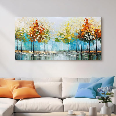 Cuadro Abstracto Moderno con Pintura al Óleo - Paisaje Contemporáneo en Lienzo - Image 4