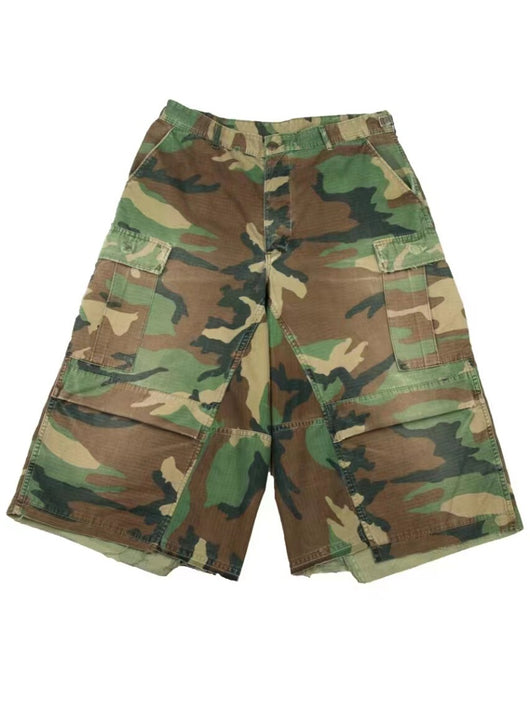 Shorts de Trabajo Holgados Estilo Retro Americano con Camuflaje - Image 9