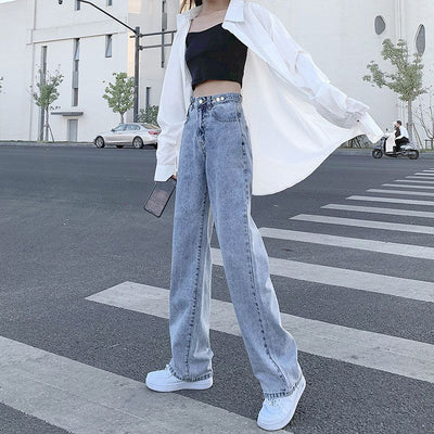 Jeans Rectos Azul Claro para Mujer - Corte Holgado y Moderno - Image 2
