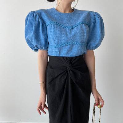 Blusa Retro con Mangas Abullonadas para Mujer - Image 11