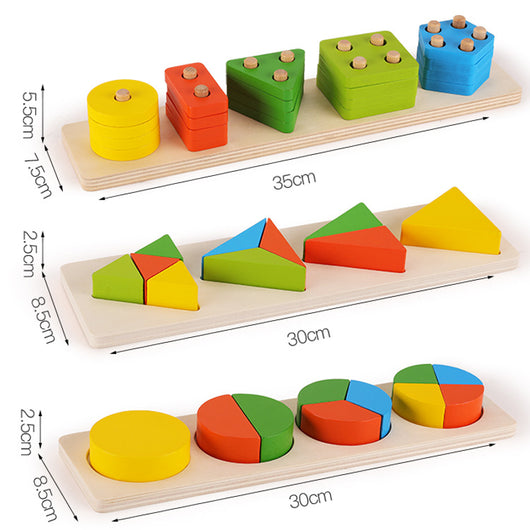 Juego de Bloques de Construcción con Tablero de Formas Geométricas para Desarrollo Infantil - Image 7