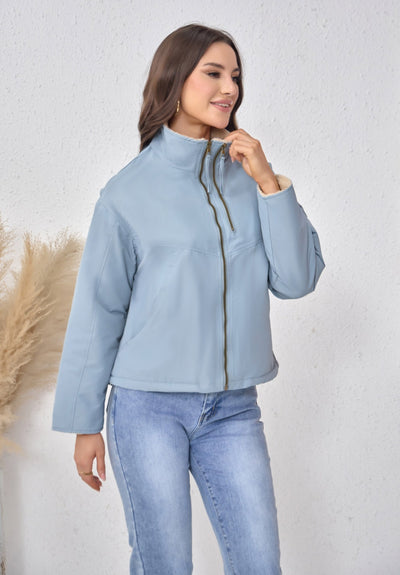 Abrigo Acolchado de Algodón con Cuello de Terciopelo para Mujer - Image 14