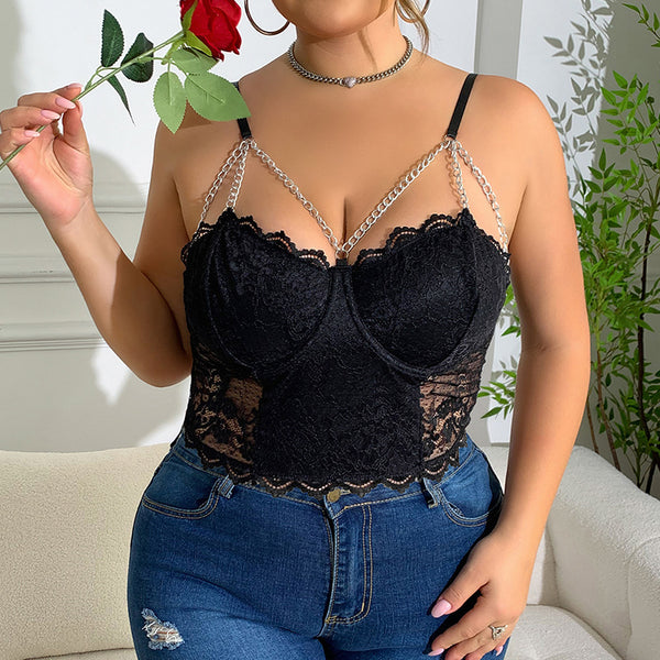 Chaleco Eslabonado Cadena Acero Sexy Estilo Europeo