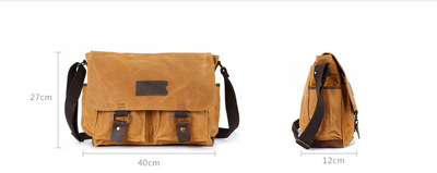 Bolsa Bandolera Vintage de Cuero Crazy Horse Impermeable para Hombre - Image 6