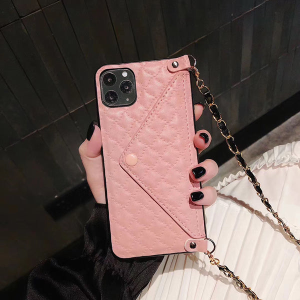 Funda para Celular con Diseño de Diamante y Compartimento para Tarjetas