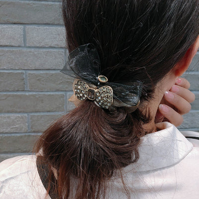 Moño de Organza Elástico para Cabello - Accesorio Elegante y Versátil - Image 8