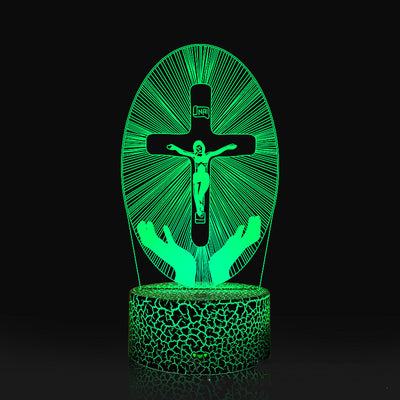 Lámpara 3D con Cruz Acrílica de Luz Nocturna - Image 14