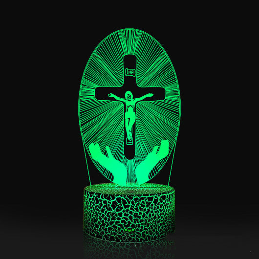 Lámpara 3D con Cruz Acrílica de Luz Nocturna - Image 14