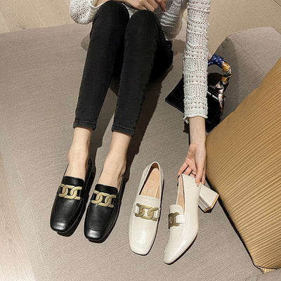 Zapatos de Tacón Grueso en Cuero para Mujer - Versátiles y Cómodos - Image 14