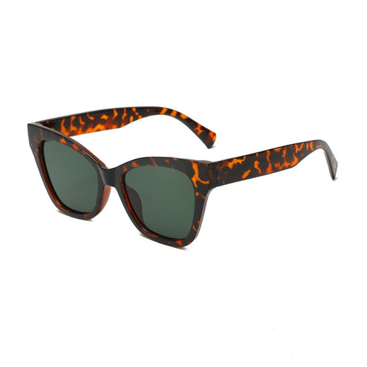 Fashion sunglasses with clear oval frames, dark gray lenses, and tortoise shell patterned temples. - Image 13