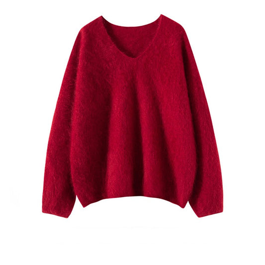 Suéter Holgado de Cuello V para Otoño e Invierno - Suave y Cómodo - Image 2