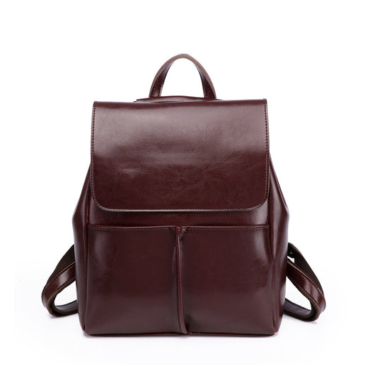 Mochila de Cuero Encerado Retro para Mujer - Estilo Casual y Versátil - Image 12