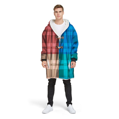 Chaqueta Hoodie Impresa Digital con Cuadros para Hombre - Image 7