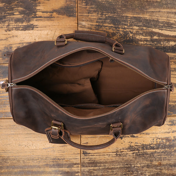 Bolsa de Viaje Primera Capa en Cuero Genuino para Hombre