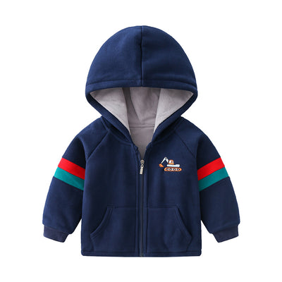 Chaqueta Infantil de Terciopelo Acolchada con Bordados Animados - Image 6