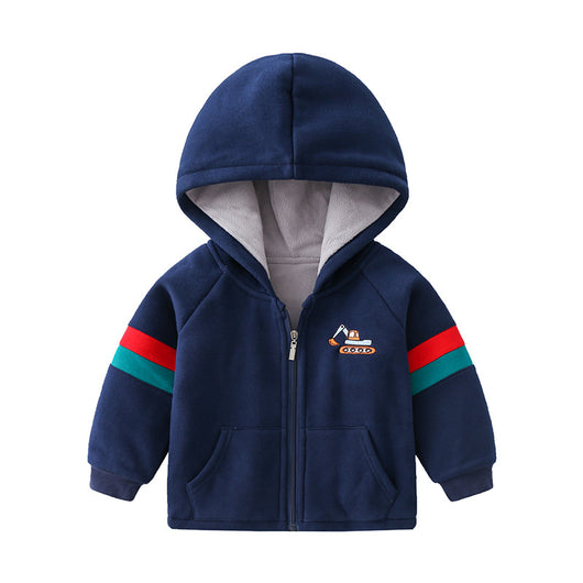 Chaqueta Infantil de Terciopelo Acolchada con Bordados Animados - Image 6
