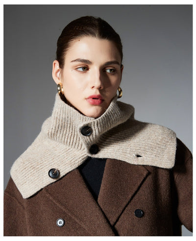 Bufanda de Lana Tejida con Flores y Botones - Estilo Europeo Otoño Invierno - Image 25
