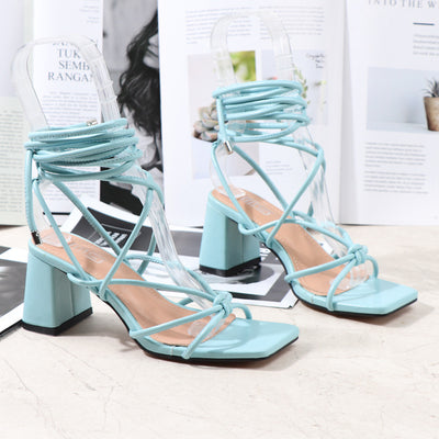 Sandalias con Tacón Robusto y Tiras Cruzadas para Mujer - Image 22
