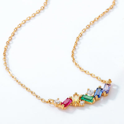 Collar de Plata 925 Arcoíris Lujo Japonés con Caramelos - Image 4
