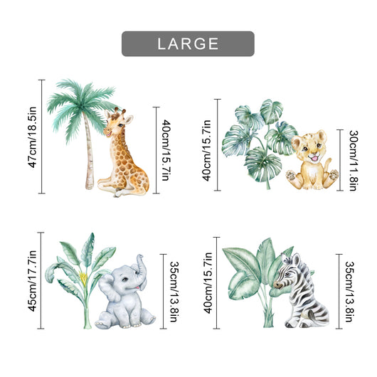 Vinilo Decorativo Boho Animales Salvajes Africanos y Árbol Tropical - Image 14