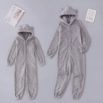 Pijama Enterizo Familiar de Lana Gruesa con Capucha - Image 24