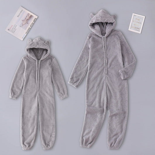Pijama Enterizo Familiar de Lana Gruesa con Capucha - Image 24