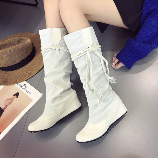 Botas Altas de Tacón para Mujer con Borlas - Talla Grande - Image 12