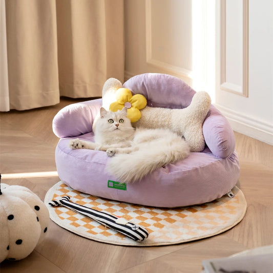 Cama Nido para Perros Pequeños Cuatro Estaciones - Removible y Lavable