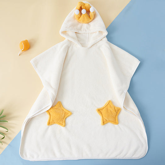 Poncho Toalla de Baño Infantil con Capucha - Coral Fleece Súper Absorbente