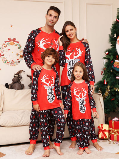 Pijama Navideño Familiar a Juego - Diseño Reno y Copo de Nieve - Image 9