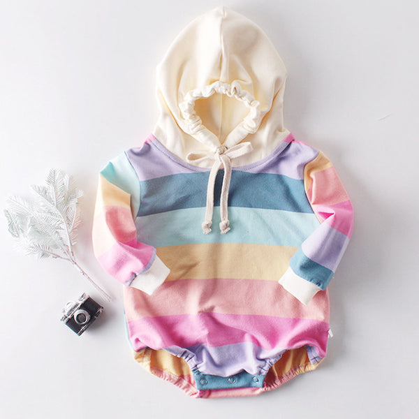 Mameluco Hoodie de Manga Larga para Bebé Estilo Coreano