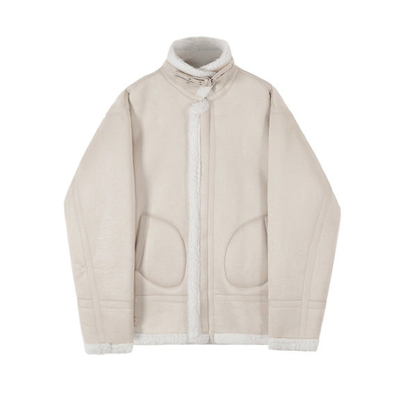 Jaqueta Masculina de Cashmere e Lã - Casaco de Inverno Estilo Motoqueiro