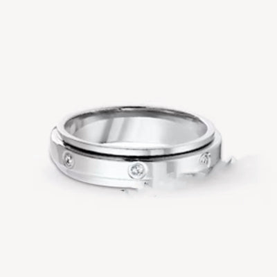 Anillo de Plata Esterlina Giratorio para Parejas con Diamantes y Gipsófila - Image 10