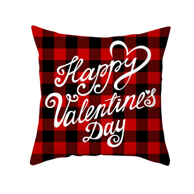 Funda de Almohada Día de San Valentín Letras Cartoon Roja - Tela Melocotón - Image 20