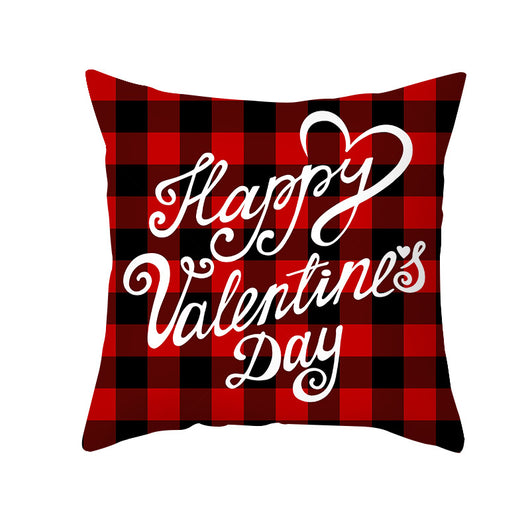 Funda de Almohada Día de San Valentín Letras Cartoon Roja - Tela Melocotón - Image 20
