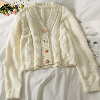 Cardigan Suelto de Cuello Redondo Liso - Suéter Versátil para Mujer - Image 39
