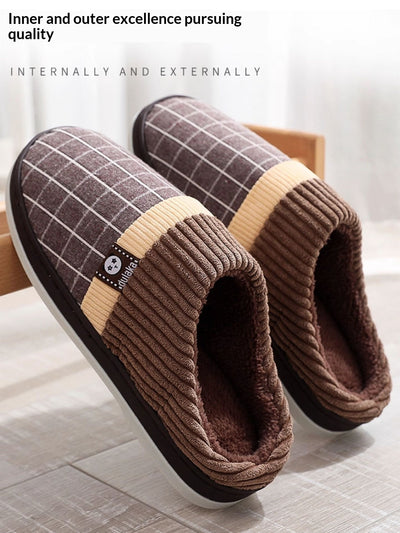 Pantuflas de Algodón para Hombre Invierno - Suela Gruesa Antideslizante - Image 17