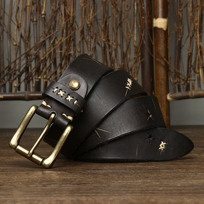 Cinturón Vaquero de Cuero Vintage Delavado con Hebilla de Pasador - Image 14