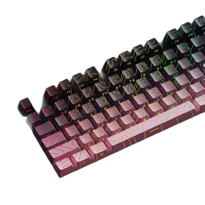Tapa de Tecla Rosa Negra con Efecto Luminoso Agrietado Bicolor - Image 10