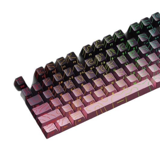 Tapa de Tecla Rosa Negra con Efecto Luminoso Agrietado Bicolor - Image 10