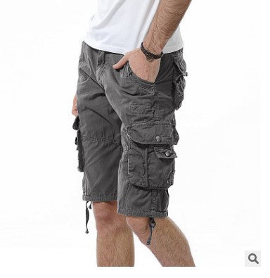 Pantalones Cargo Cortos Estilo Coreano Hombre - Cintura Suelta 5 Puntos Multi Bolsillo Camuflaje - Image 10