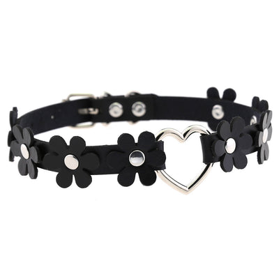 Choker de Cuero Negro Ajustable con Encaje - Image 17