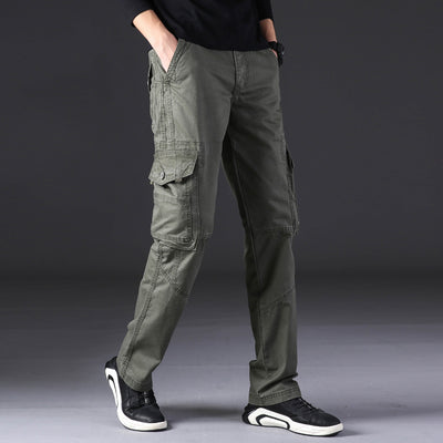 Pantalones de Trabajo Hombre Algodón Puro Bolsillos Múltiples Corte Recto - Image 8