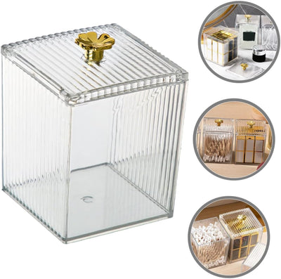 Organizador de Algodones con Tapa - Caja de Almacenamiento Acrílico para Escritorio - Image 3