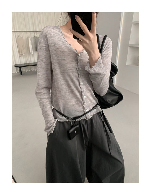 Cardigan Tejido con Encaje Efecto Hongo Arbóreo y Botones - Image 20