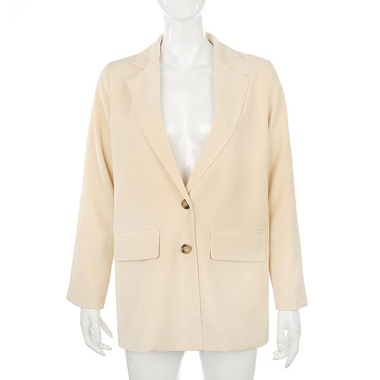 Blazer Vintage Beige Claro con Bolsillos - Chaqueta Casual Elegante - Image 2