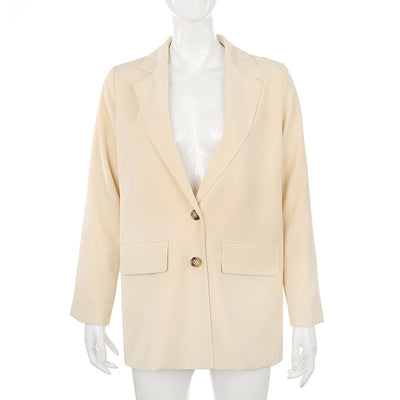 Blazer Vintage Beige Claro con Bolsillos - Chaqueta Casual Elegante - Image 2