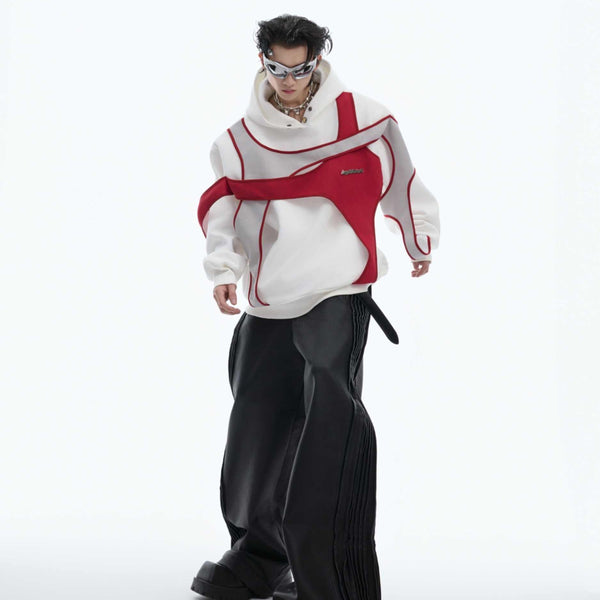 Sudadera con Capucha y Costuras Reforzadas Bicolor