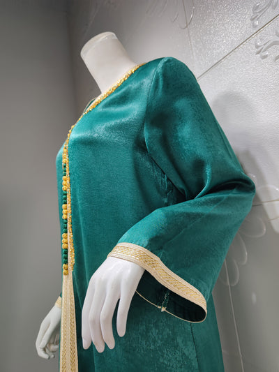 Abaya Elegante con Encaje de Diamantes y Cinta Brillante Estilo Dubai - Image 28